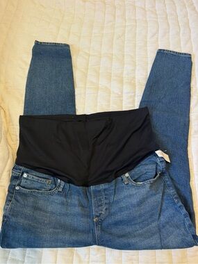 GAP Maternity Blue Denim Jeans with Black Stretch Panel